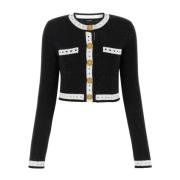 Kant Gebreide Cardigan Balmain , Black , Dames