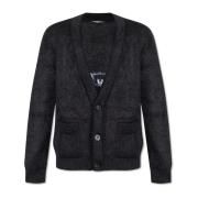 Cardigan met logo Balmain , Black , Heren