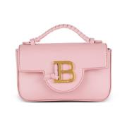 Mini gladleren tas met B-sluiting Balmain , Pink , Dames