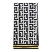 Wool and cashmere scarf with monogram pattern Balmain , Multicolor , H...