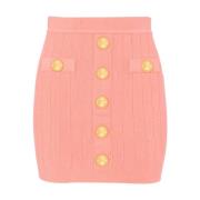 Knit skirt with buttons Balmain , Pink , Dames