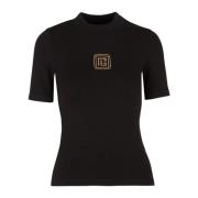 Retro PB T-shirt Balmain , Black , Dames