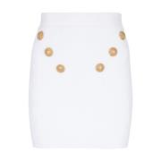 6-knopen gebreide rok Balmain , White , Dames