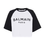 Paris T-shirt Balmain , Black , Dames