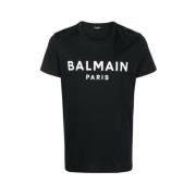 Ecologisch ontworpen T-shirt met logoprint Balmain , Black , Heren