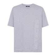 Oversized T-shirt van katoen met reflecterend logo Balmain , Gray , He...