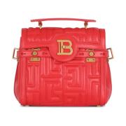 Quilted leather B-Buzz 23 bag Balmain , Red , Dames