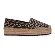 Alex espadrilles met jacquard monogram Balmain , Black , Dames