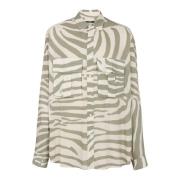 Zebra print shirt Balmain , Beige , Heren