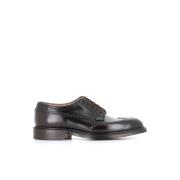 Ebony Geborsteld Leren Wingtip Schoenen Church's , Black , Heren