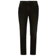 Moderne Zwarte Tapered Jeans Dolce & Gabbana , Black , Heren