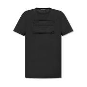 Zwart T-shirt met verhoogd logo Dolce & Gabbana , Black , Heren