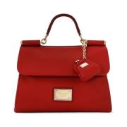 Rode Sicily Schoudertas - Luxe kalfsleer Dolce & Gabbana , Red , Dames