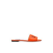 Slippers met logo Dolce & Gabbana , Orange , Dames