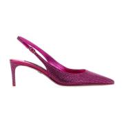 Luxe Versierde Satijnen Lollo Pumps Dolce & Gabbana , Purple , Dames