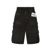 Rookzwarte Cargo Denim Shorts Dolce & Gabbana , Black , Heren