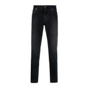 Slim-Fit Jeans met Medium Taille Dolce & Gabbana , Black , Heren