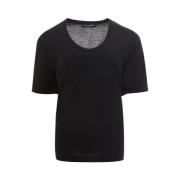 Zwart Wol Regular Fit T-shirt Dolce & Gabbana , Black , Dames