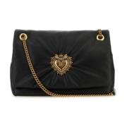 Zwarte nappa leren medium Devotion schoudertas Dolce & Gabbana , Black...