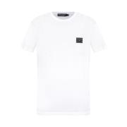 Opgezette T-shirt Dolce & Gabbana , White , Heren