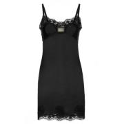 Zwart Kantdetail Minijurk Dolce & Gabbana , Black , Dames