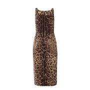 Luipaardprint jurk Dolce & Gabbana , Brown , Dames
