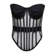 Stijlvolle Mouwloze Bustier Top Dolce & Gabbana , Black , Dames