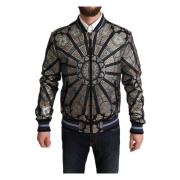 Multicolor Blauw Jacquard Bomberjack Dolce & Gabbana , Black , Heren