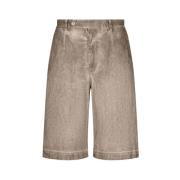 Katoenen shorts met logo tag Dolce & Gabbana , Gray , Heren