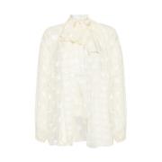 Transparante shirt met monogram Dolce & Gabbana , Beige , Dames