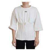Wit Korset Stretch Katoenen Top T-shirt Dolce & Gabbana , White , Dame...