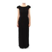 Zwarte Zijden Korte Mouw Gown Maxi IT Jurk Dolce & Gabbana , Black , D...