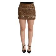 Prachtige Goud Versierde Hoge Taille Mini Rok Dolce & Gabbana , Multic...