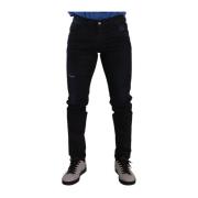 Blauwe Skinny Stretch Denim Jeans Dolce & Gabbana , Blue , Heren