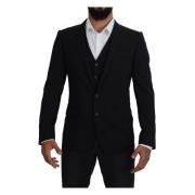 Zwart Jas Vest 2-delig Martini Blazer Dolce & Gabbana , Black , Heren
