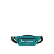 Nylon Beltpack Tas met Logo Dolce & Gabbana , Green , Heren