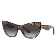 Leopard Cat-eye Zonnebril met Verloopgrijze Glazen Dolce & Gabbana , B...