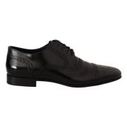 Zwarte Leren Oxford Wingtip Formele Schoenen Dolce & Gabbana , Black ,...