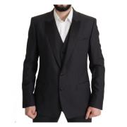 Donkerblauwe Single Breasted Martini Blazer Dolce & Gabbana , Blue , H...