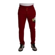 Rode Katoenen Logo Patch Joggingbroek Dolce & Gabbana , Red , Heren