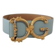 Barok Gouden Gesp Leren Riem Dolce & Gabbana , Blue , Dames