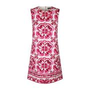 Majolica Print Shift Mini Jurk Dolce & Gabbana , Pink , Dames