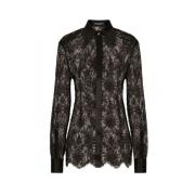 Bloemenkanten Shirt Dolce & Gabbana , Black , Dames