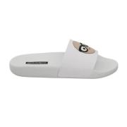 Dolce & Gabbana White Leather dgfamily Slides Shoes Sandals Dolce & Ga...