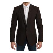 Bruine Slim Fit Coat Jacket Martini Blazer Dolce & Gabbana , Brown , H...