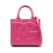 Glicine Leren Handtas Dolce & Gabbana , Pink , Dames