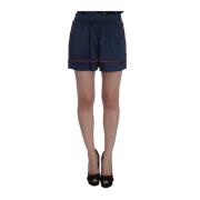 Blauwe Zijden Stretch Nachtkleding Shorts Dolce & Gabbana , Blue , Dam...