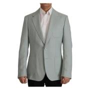 Lichtgroene Cashmere Zijden Blazer Dolce & Gabbana , Green , Heren