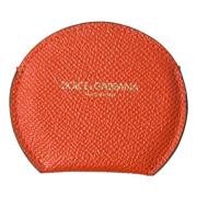 Oranje Leren Handspiegel Houder Dolce & Gabbana , Orange , Dames