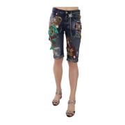 Kristalversierde Denim Shorts Dolce & Gabbana , Multicolor , Dames